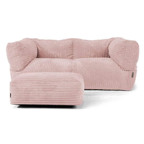 The 2 Seater Albert Sofa Bean Bag - Cord Blush Pink 02