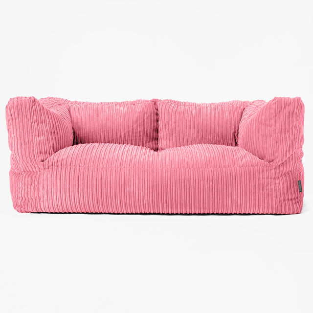 The 2 Seater Albert Sofa Bean Bag - Cord Coral Pink 01