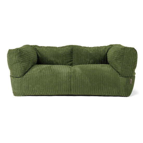The 2 Seater Albert Sofa Bean Bag - Cord Forest Green 01