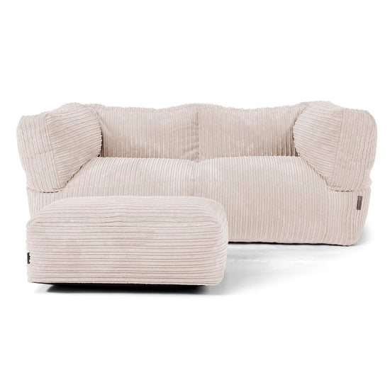 The 2 Seater Albert Sofa Bean Bag - Cord Ivory 02