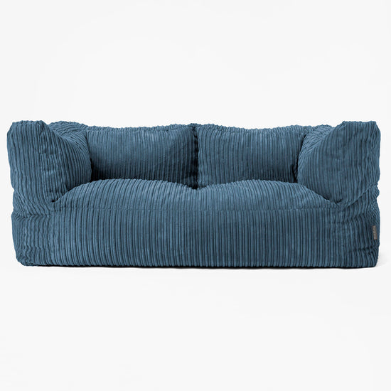 The 2 Seater Albert Sofa Bean Bag - Cord Navy Blue 01