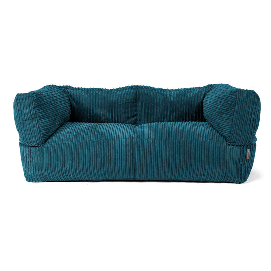 The 2 Seater Albert Sofa Bean Bag - Cord Teal Blue 01