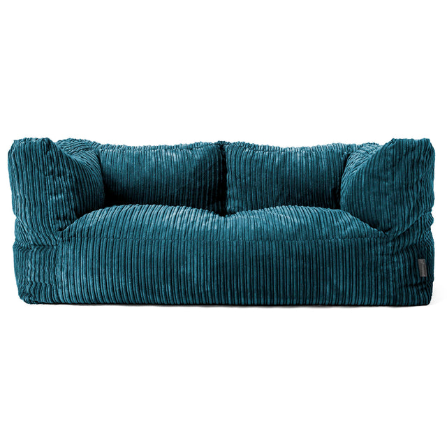 The 2 Seater Albert Sofa Bean Bag - Cord Teal Blue 01