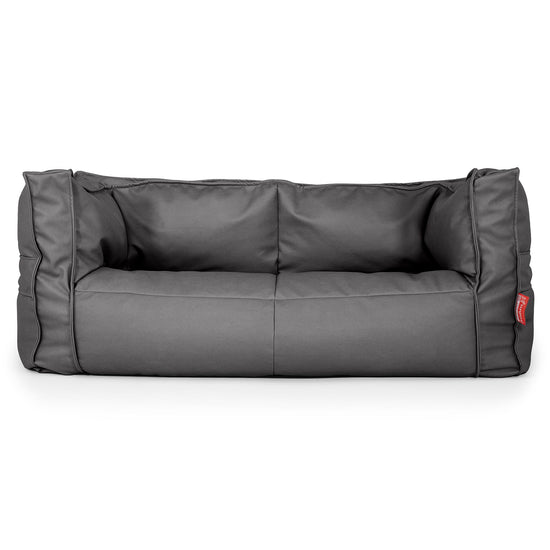 The 2 Seater Albert Sofa Bean Bag - Vegan Leather Grey 01