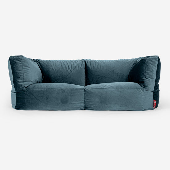 The 2 Seater Albert Sofa Bean Bag - Velvet Teal 01