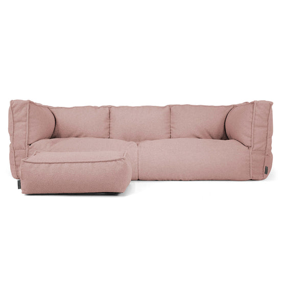 The 3 Seater Albert Sofa Bean Bag - Boucle Pink 02