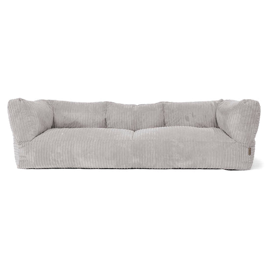 The 3 Seater Albert Sofa Bean Bag - Cord Aluminium Silver 01