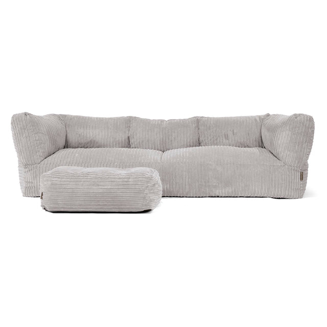 The 3 Seater Albert Sofa Bean Bag - Cord Aluminium Silver 02