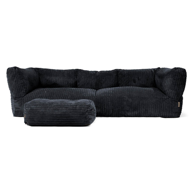 The 3 Seater Albert Sofa Bean Bag - Cord Black 02