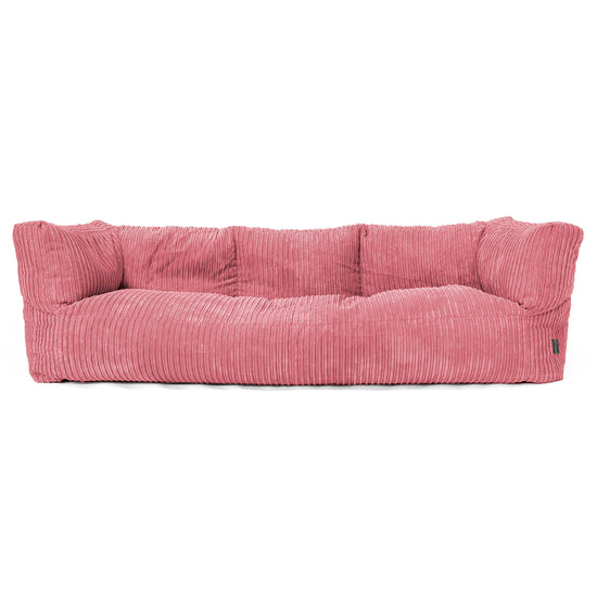 The 3 Seater Albert Sofa Bean Bag - Cord Coral Pink 01