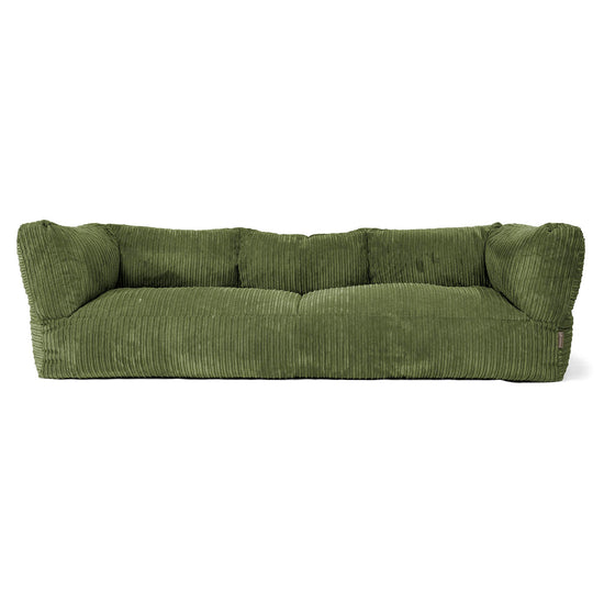 The 3 Seater Albert Sofa Bean Bag - Cord Forest Green 01