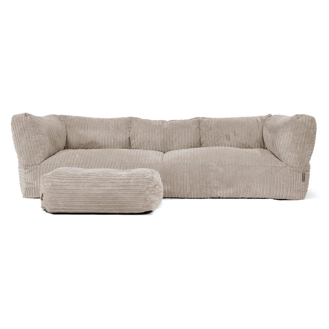 The 3 Seater Albert Sofa Bean Bag - Cord Mink 02