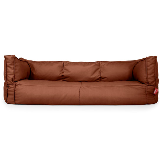 The 3 Seater Albert Sofa Bean Bag - Vegan Leather Chestnut 01