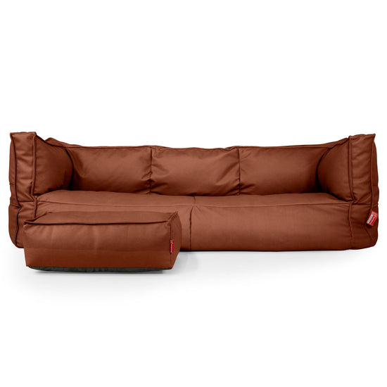 The 3 Seater Albert Sofa Bean Bag - Vegan Leather Chestnut 02