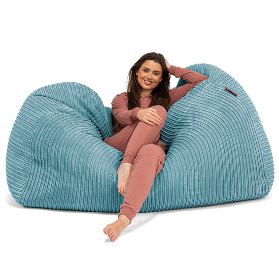 Huge Bean Bag Sofa - Cord Aegean Blue 03