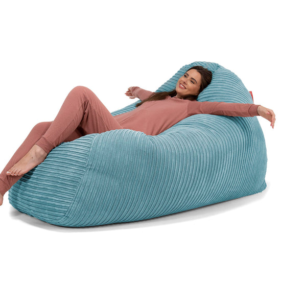 Huge Bean Bag Sofa - Cord Aegean Blue 02