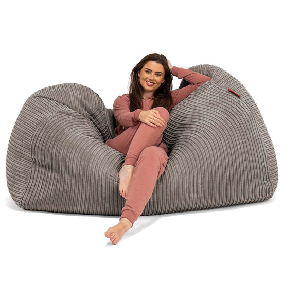 Huge Bean Bag Sofa - Cord Graphite Grey 03