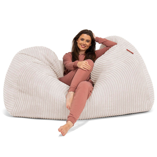 Huge Bean Bag Sofa - Cord Ivory 03