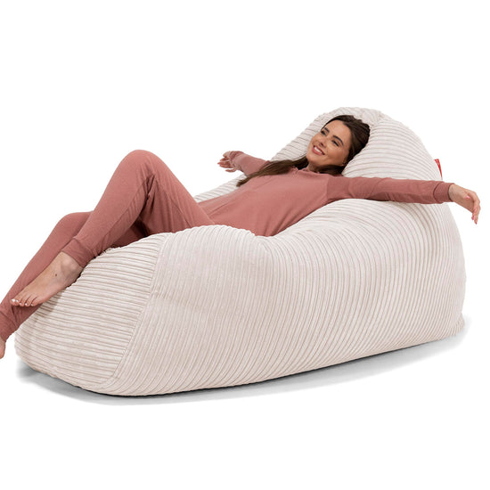 Huge Bean Bag Sofa - Cord Ivory 02