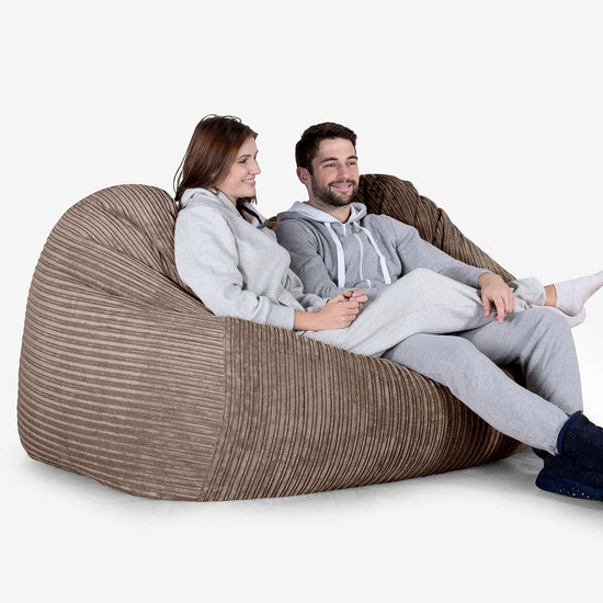 Huge Bean Bag Sofa - Cord Mocha Brown 02