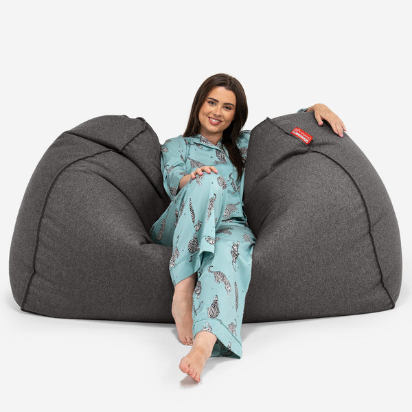 Huge Bean Bag Sofa - Interalli Wool Grey 02