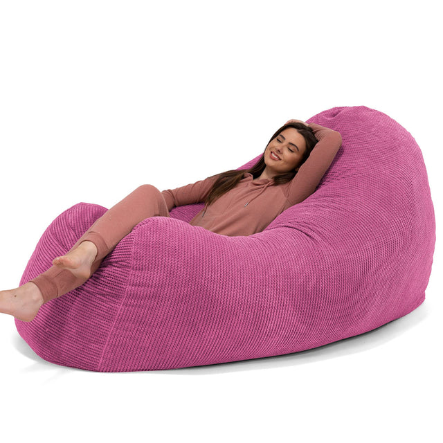 Huge Bean Bag Sofa - Waffle Cord Pink 02