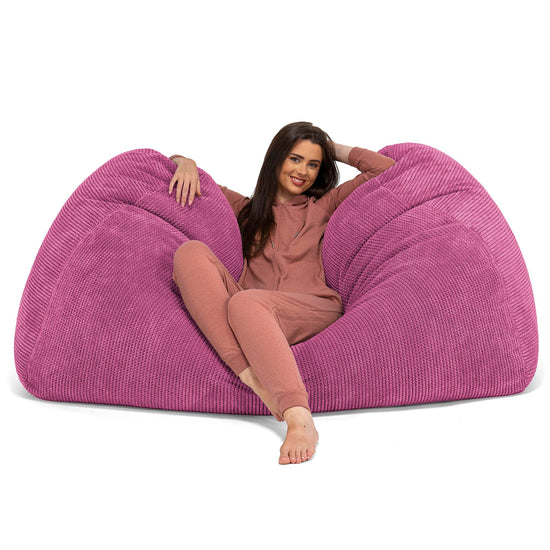 Huge Bean Bag Sofa - Waffle Cord Pink 03