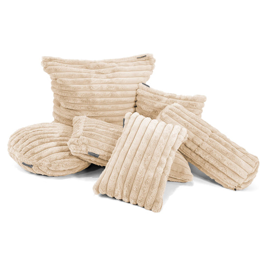 XL Rectangular Support Cushion Cover 40 x 80cm - Ultra Plush Cord Cream 02