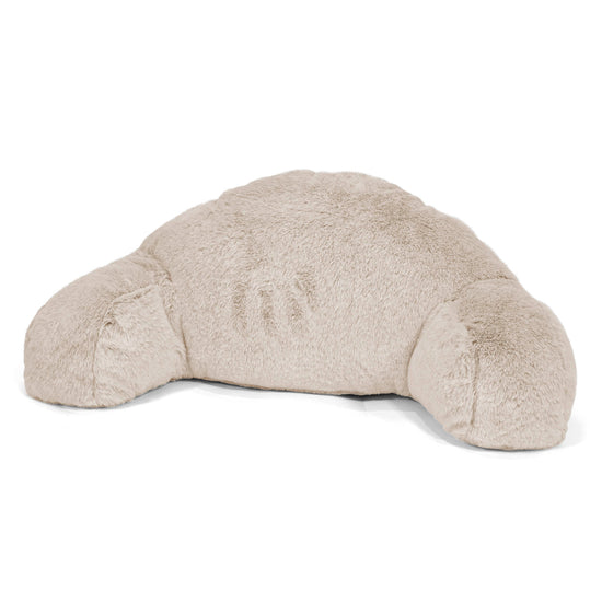 Children's High Back Support Cuddle Cushion - Fluffy Faux Fur Rabbit Golden Brown 01