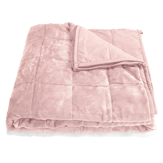 Weighted Blanket for Adults - Flannel Fleece Pale Pink 01