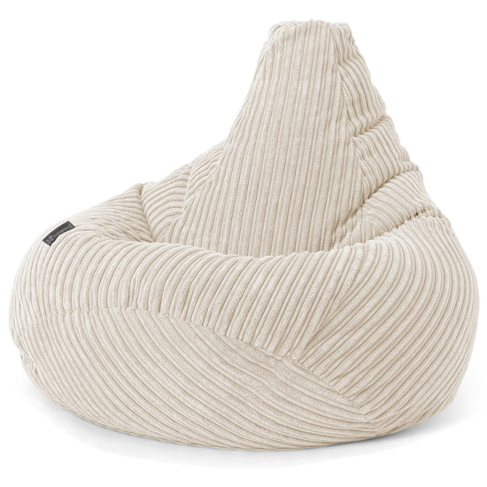 Highback Bean Bag Chair - Cord Cream 02