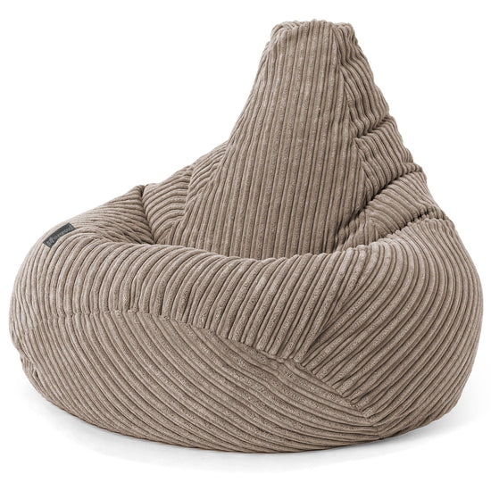 Highback Bean Bag Chair - Cord Dovetail Grey 02