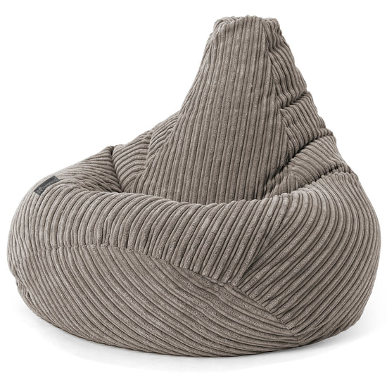 Highback Bean Bag Chair - Cord Graphite Grey 02