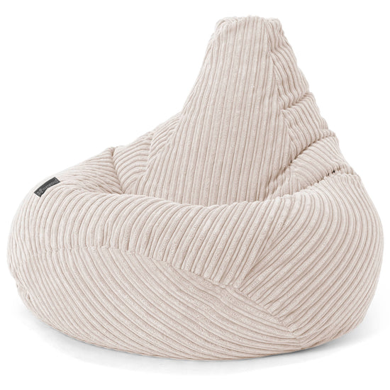 Highback Bean Bag Chair - Cord Ivory 02