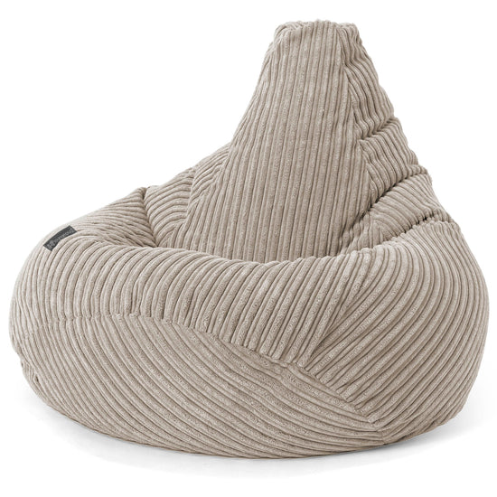 Highback Bean Bag Chair - Cord Mink 02