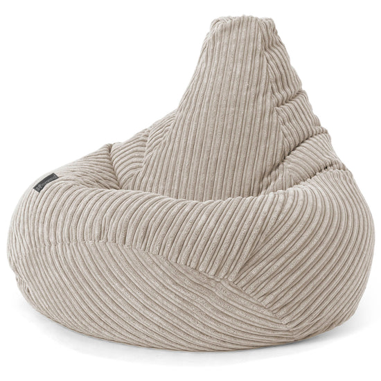 Highback Bean Bag Chair - Cord Mink 02
