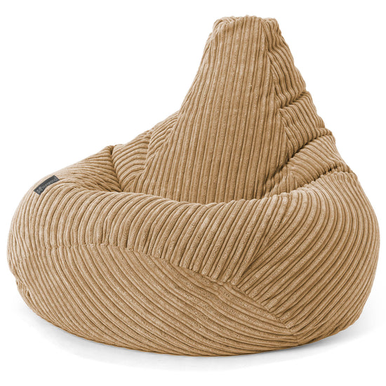 Highback Bean Bag Chair - Cord Sand 02