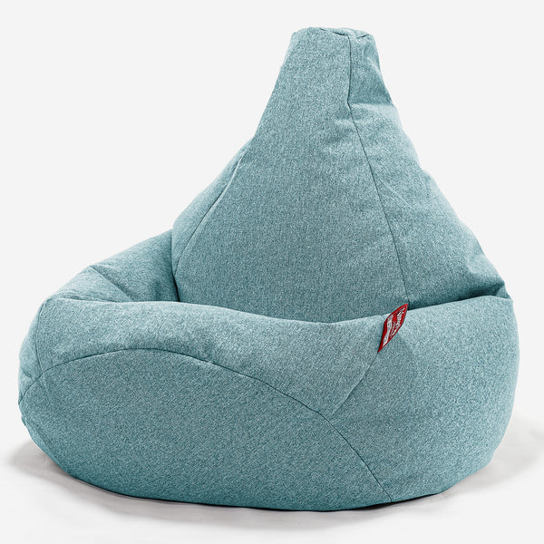 Highback Bean Bag Chair - Interalli Wool Aqua 01