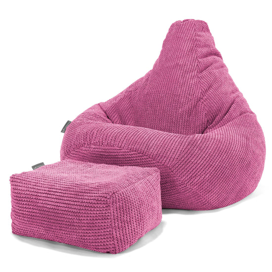 Highback Bean Bag Chair - Pom Pom Pink 01