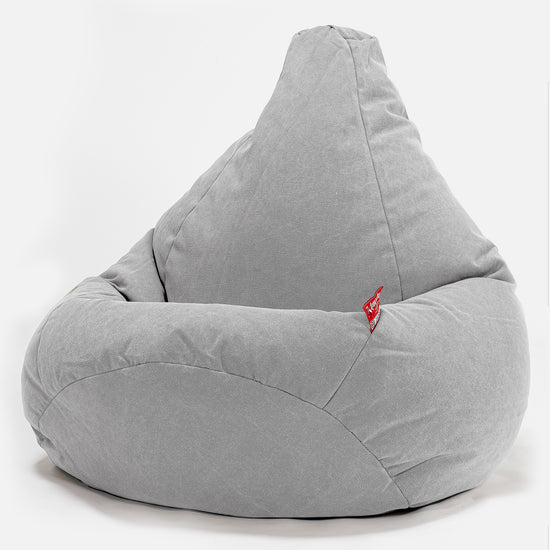 Highback Bean Bag Chair - Canvas Pewter 02