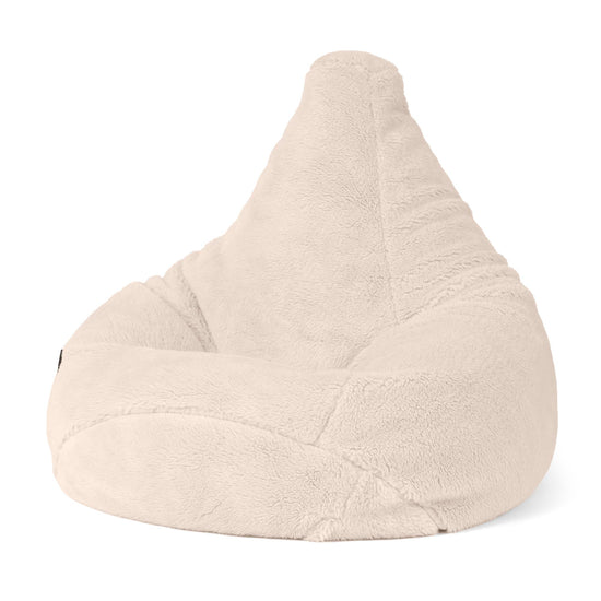 Highback Bean Bag Chair - Teddy Faux Fur Cream 01