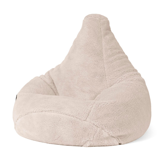 Highback Bean Bag Chair - Teddy Faux Fur Mink 01