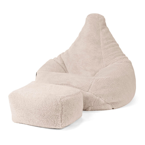 Highback Bean Bag Chair - Teddy Faux Fur Mink 04