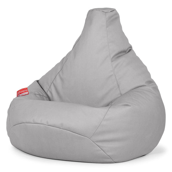 Highback Bean Bag Chair - Vegan Leather Grey 02