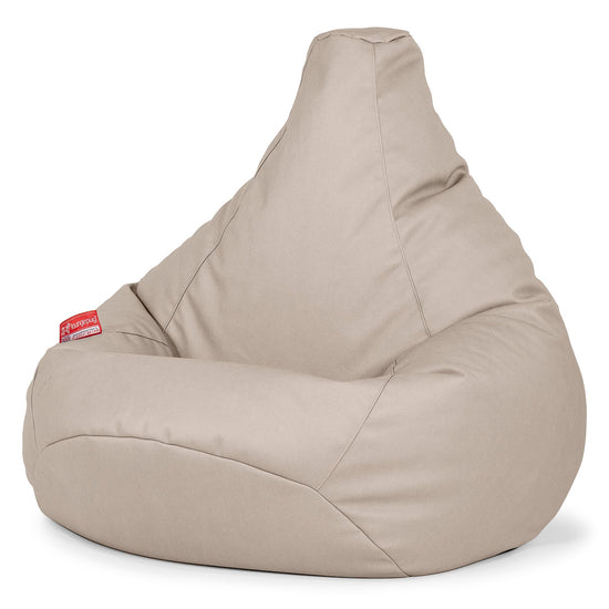 Highback Bean Bag Chair - Vegan Leather Ivory 02