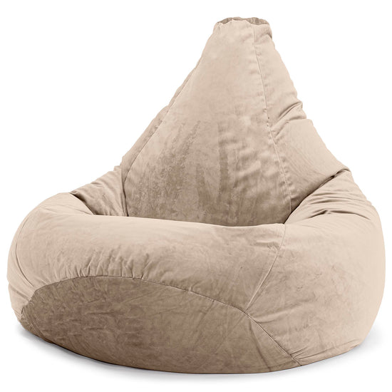 Highback Bean Bag Chair - Velvet Mink 02
