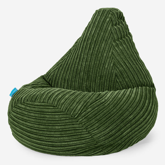 Highback Kids Bean Bag Chair 1-5 yr - Cord Forest Green 02