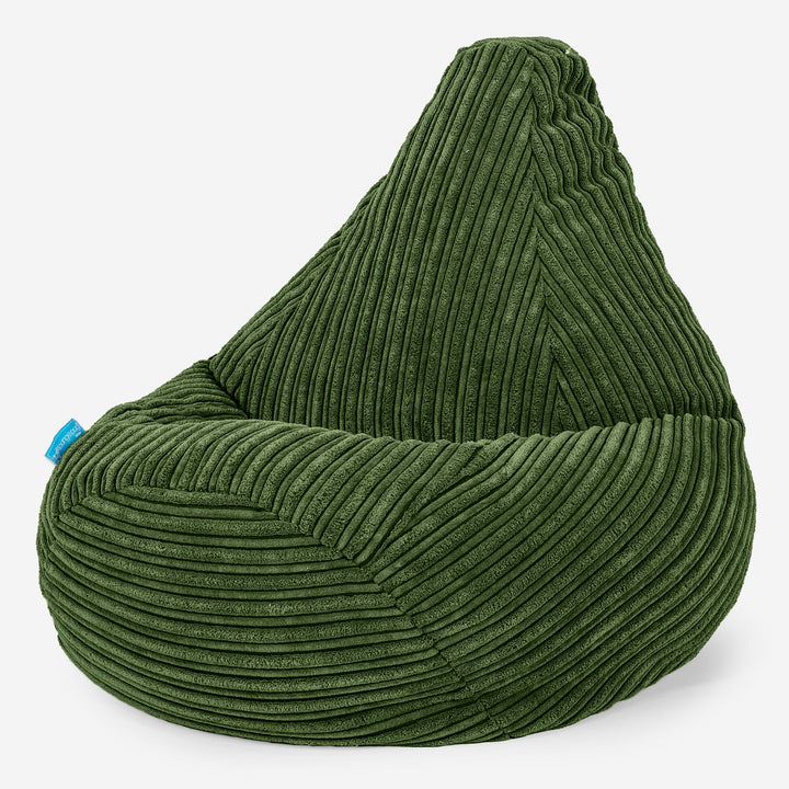 Highback Kids Bean Bag Chair 1-5 yr - Cord Forest Green 02