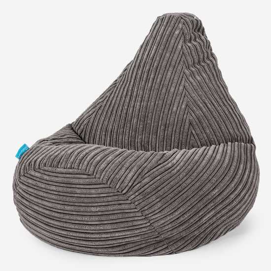 Highback Kids Bean Bag Chair 1-5 yr - Cord Graphite Grey 02
