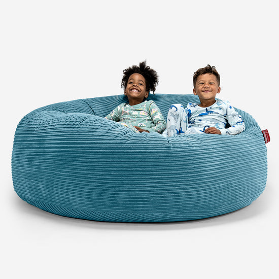 Huge Family Sized Kids' Bean Bag 3-14 yr - Cord Aegean Blue 01